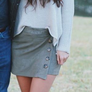Altar’d State Green Suede Skort